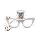 Gafas Cotillon chistera blanca