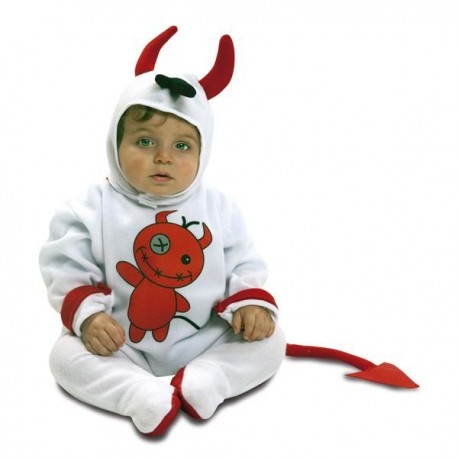 Disfraz diablillo blanco halloween bebe talla 6 12 meses