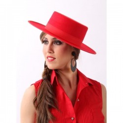 Sombrero cordobes fieltro rojo lujo