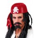 Gorro pirata rayas rojo negro pañuelo