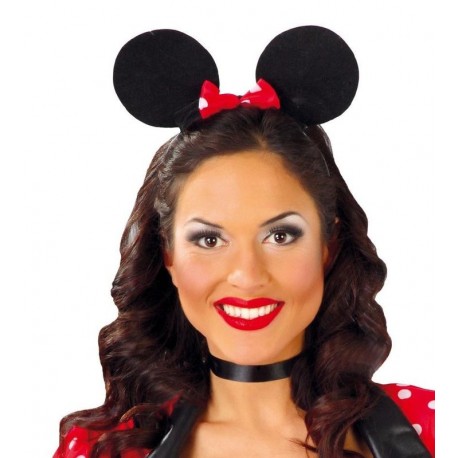 Diadema ratoncita minnie con lazo