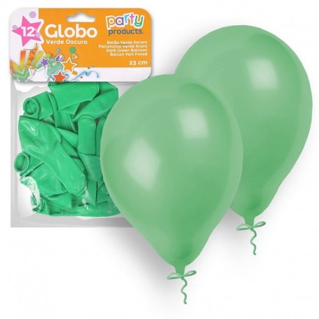 Globos verde oscuro 12 unidades 23 cm 9 latex