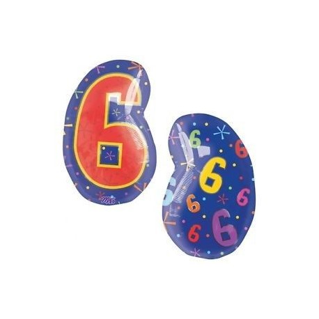 Globo numero 6 cumpleanos 45 cm helio foil