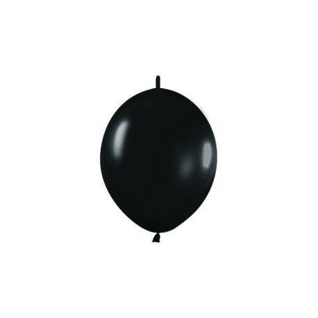 Globo Link O Loon 12 Negro Sempertex 25 uds 30 cm cadena