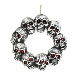 Corona calaveras con luz 50 cm