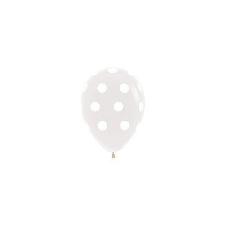 Globos transparentes con puntos blancos r12 30cm