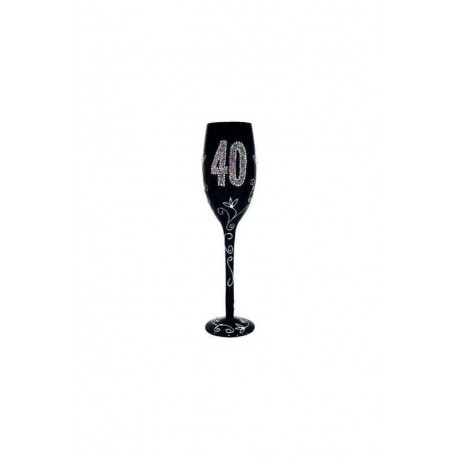 Copa champagne 40 negra en estuche regalo