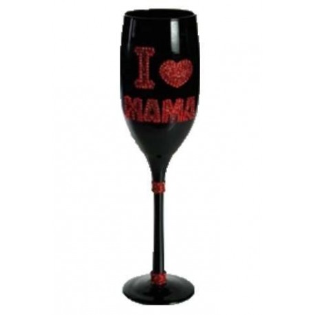 Copa champagne negra i love mama