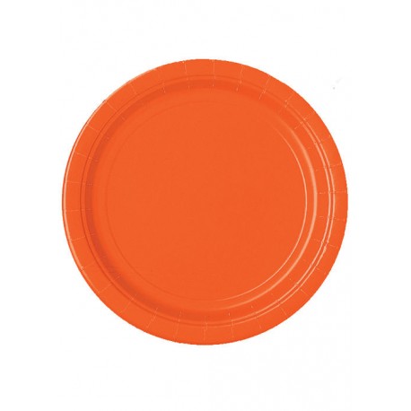 Plato naranja 23 cm 8 unidades halloween