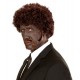 Peluca pulp fiction afro con bigote castana