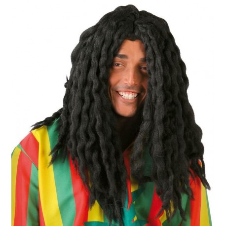 Peluca rastas negras rastafari bob jamaicano