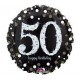 Globo 50 cumpleaños negro brillantes 45