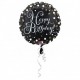 Globo happy birthaday negro y oro 18 45 cm