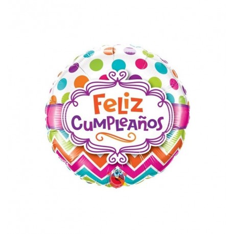 Globo feliz cumpleanos 18 45 cm foil para helio