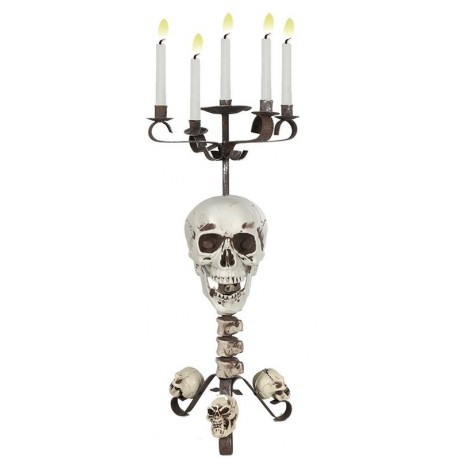 Candelabro calavera con 5 portavelas 60x30x30 cm