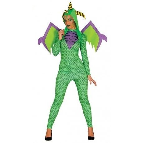 Disfraz dragon verde mujer talla unica elastico