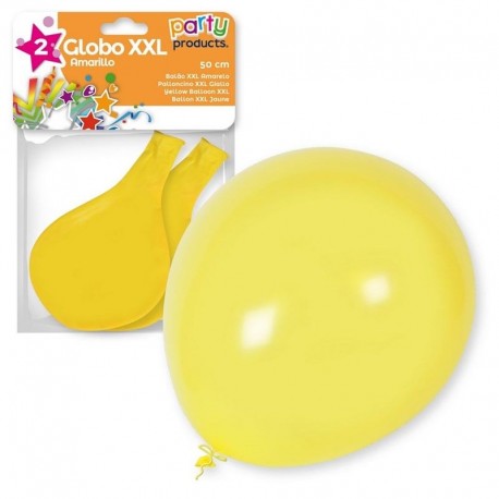 Globo amarillo xxl 50 cm diametro latex 2 unidades