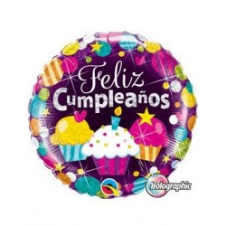 Globo feliz cumpleaños cupcakes 18 46 cm