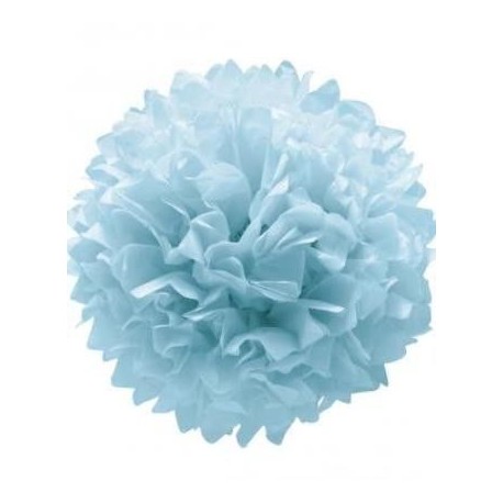 Pompomes azules 3 unidades papel decoracion