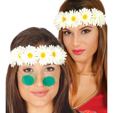 Diadema flores blancas hippie margaritas