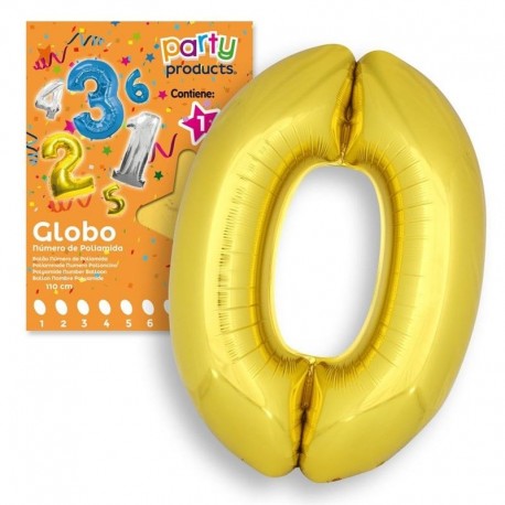 Globo numero 0 oro 110 cm helio o aire