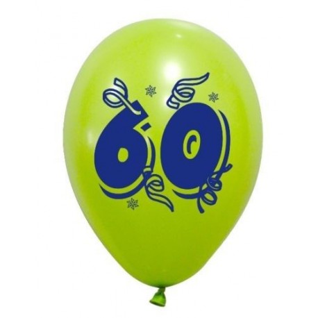 Globos numero 60 latex 10 unidades