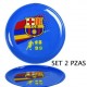 Platos futbol club barcelona 2 unds