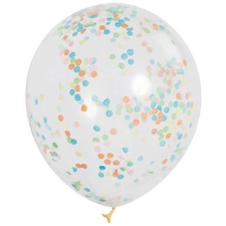 Globos transparentes con confeti 6 uds 12 30 cm