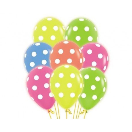 Globos neon colores surticos lunares blancos r12 30 cm 10 uds