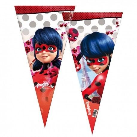 Bolsas cono de cumpleanos ladybug unidad