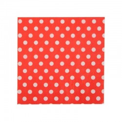 Servilletas rojas lunares blancos 20 uds 33 x 33 cm