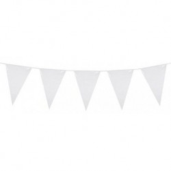 Banderin triangular blanco 25 mt 20x30 cm