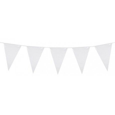 Banderin triangular blanco 25 mt 20x30 cm