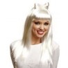 Peluca blanca con lazo similar lady gaga