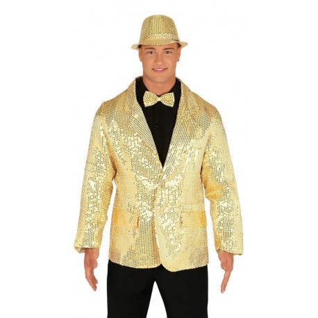 Americana lentejuelas oro para hombre talla m