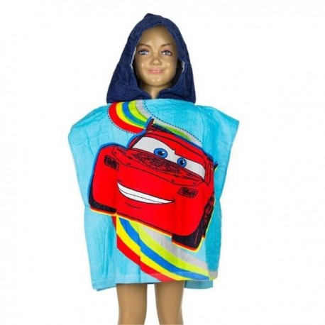 Poncho cars para nino 50 x 100 cm algodon 300 gr mod 2