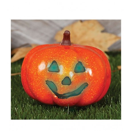 Calabaza para halloween con luz 16 cm sonriente