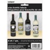 Etiquetas para botellas de vino fin de año nochevieja 4 uds