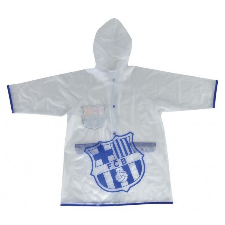 Chubasquero impermeable transparente fcb barcelona azul talla 4 anos