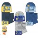 Gorro bufanda y guantes minions talla 54 color azul