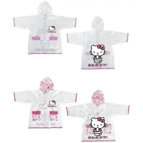 Chubasquero hello kitty impermeable transparente lila talla 2 anos