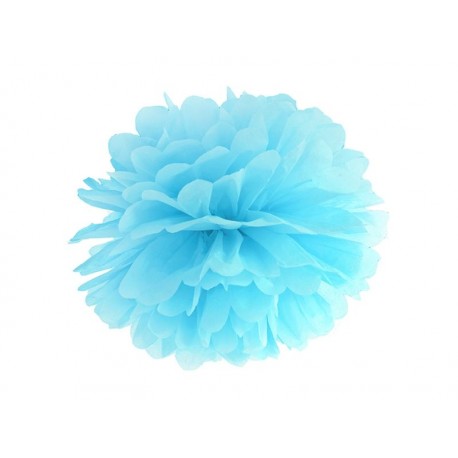 Pom pom azul cielo de papel de 35 cm para decoraciones