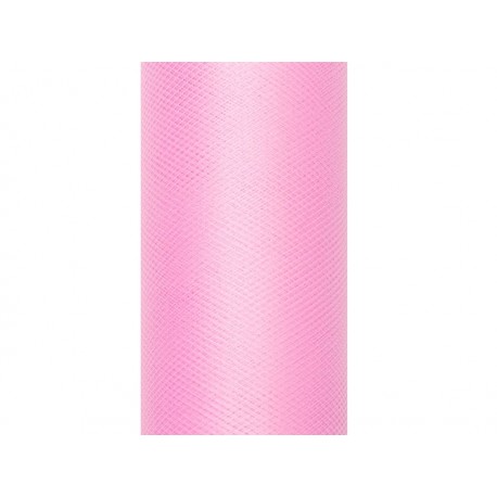 Tul rosa claro rollo de 9 mt x 15 cm para decoraciones