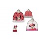 Gorro de minnie rojo con pompon blanco invierno