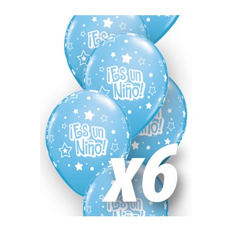 Globo es un nino estrellas babyshower qualatex de 6 uds 30 cm