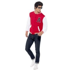 Chaqueta años 50 roja grease jock leterman talla m