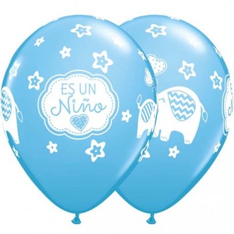 Globo es un nino elefante babyshower qualatex de 6 uds 30 cm