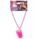 Collar con vaso rosa fluorescente