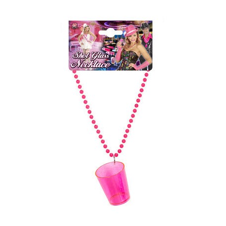 Collar con vaso rosa fluorescente