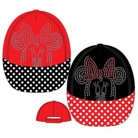 Gorra de sol minnie mouse negra pedreria para nina